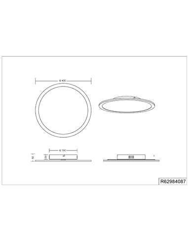 Plafón LED de techo TIBERIUS titán Ø40cm 20W 4000K IP20 para uso interior