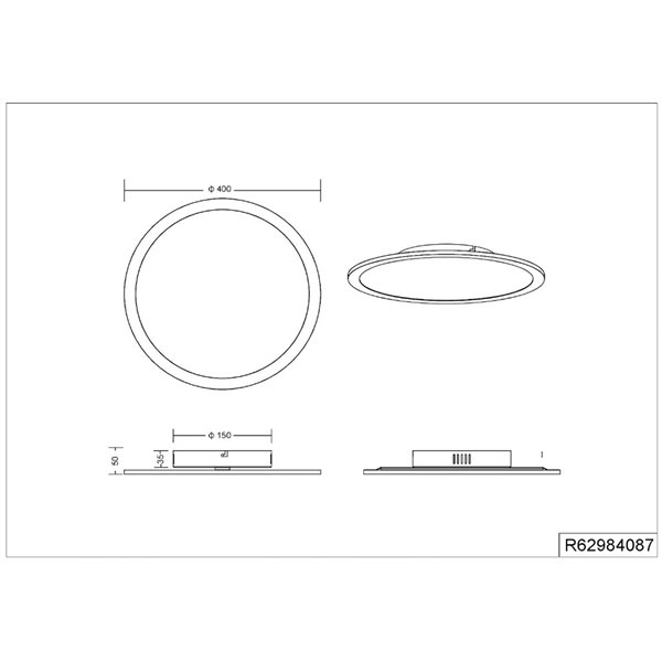 Plafón LED de techo TIBERIUS titán Ø40cm 20W 4000K IP20 para uso interior