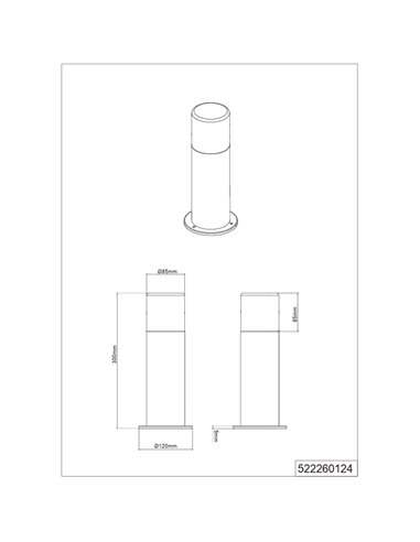 Baliza de exterior HOOSIC óxido E27 (no incl.) para caminos, 30cm altura Ø12cm