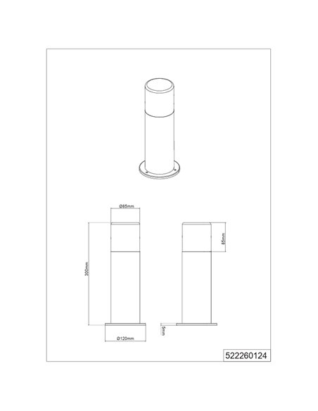 Sinalizador externo HOOSIC, cor ferrugem, soquete E27 (não incluído), para caminhos, 30 cm de altura, Ø12 cm