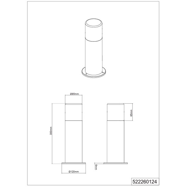 Sinalizador externo HOOSIC, cor ferrugem, soquete E27 (não incluído), para caminhos, 30 cm de altura, Ø12 cm