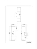 Luminária de parede externa HOOSIC, com luz para cima/para baixo e sensor de movimento, antracite, 2 soquetes E27, IP44