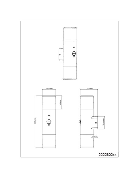 Aplique exterior HOOSIC luz arriba/abajo con sensor de movimiento antracita 2xE27 IP44