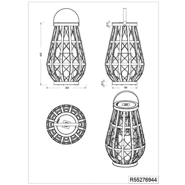Lampe solaire VINTO beige clair style bohème chic, LED 0,2 W 2700 K effet flamme, IP44