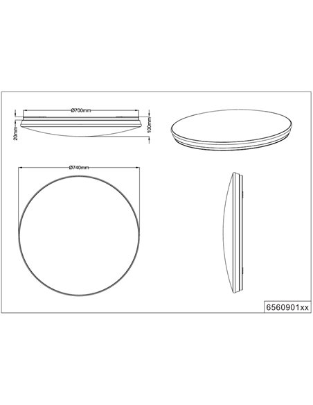 Plafón de techo NALIDA blanco 40W RGBW+3000‑5500K hasta 4650Lm WiZ Ø74 cm regulable IP20
