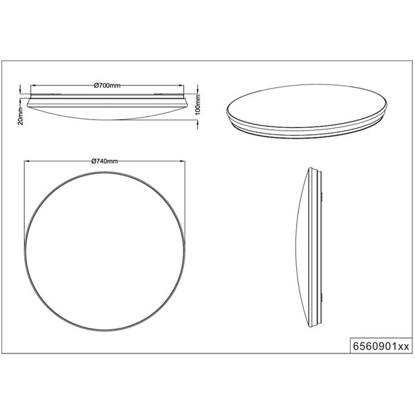 Plafón de techo NALIDA blanco 40W RGBW+3000‑5500K hasta 4650Lm WiZ Ø74 cm regulable IP20