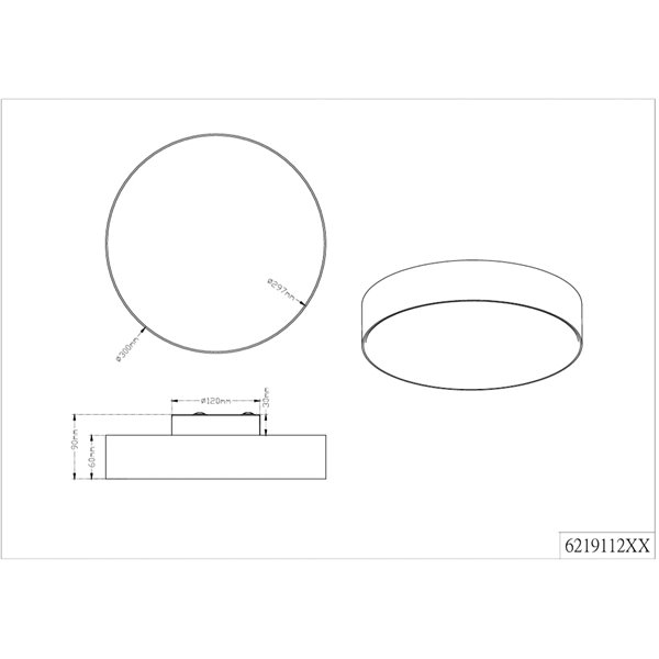 Runde LED-Deckenleuchte LUGANO, weiß, 11 W, 1200 lm, 3000 K, integrierte LED, Ø 30 cm, für den Innenbereich