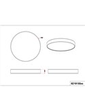 Plafón LED LUGANO pantalla de tela gris regulable con luz nocturna 60W 5000Lm 3000‑5000K Ø75cm