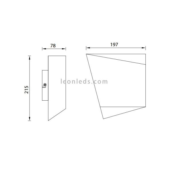 Aplique de pared Asimetric Negro y Dorado para bombilla GX53 de Mantra Iluminación | LeonLeds.com