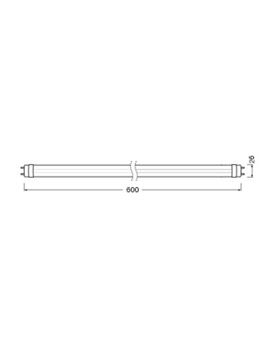 Tubo LED T8 EM Value, dimensões 600 mm, 7,4 W | Substituto de 18 W | OSRAM/Ledvance