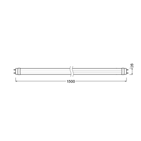 Medidas Tubo LED T8 EM Value 1500 mm 25.9W | Reemplazo Fluorescente 58W | OSRAM/Ledvance