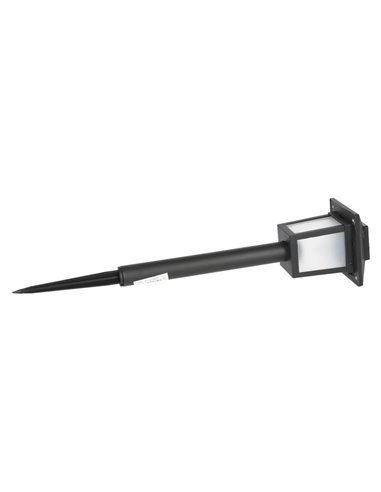 Lanterna solar de jardim BUKKA preta com LED, efeito de chama de 1600K e acendimento automático, IP44.