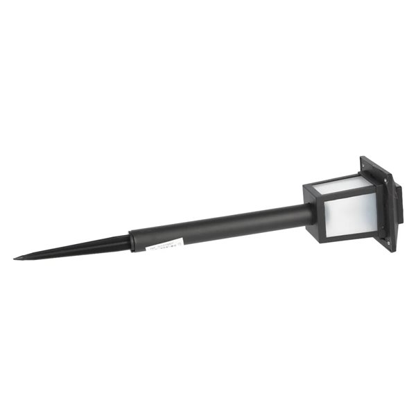 Lanterna solar de jardim BUKKA preta com LED, efeito de chama de 1600K e acendimento automático, IP44.