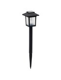 BUKKA Schwarze LED-Solar-Gartenlaterne mit 1600K Flammeneffekt und automatischer Einschaltfunktion, IP44
