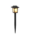 BUKKA Schwarze LED-Solar-Gartenlaterne mit 1600K Flammeneffekt und automatischer Einschaltfunktion, IP44