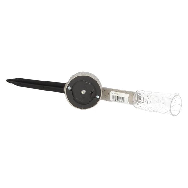 TUNI Solar-LED-Gartenleuchte, Steinoptik, Grau, 6000–8500 K, IP44, mit automatischer Einschaltfunktion