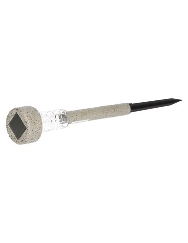Estaca solar LED efecto piedra TUNI gris 6000-8500K IP44 con encendido automático para Jardín