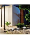 TUNI Solar-LED-Gartenleuchte, Steinoptik, Grau, 6000–8500 K, IP44, mit automatischer Einschaltfunktion