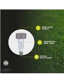 TUNI Solar-LED-Gartenleuchte, Steinoptik, Grau, 6000–8500 K, IP44, mit automatischer Einschaltfunktion