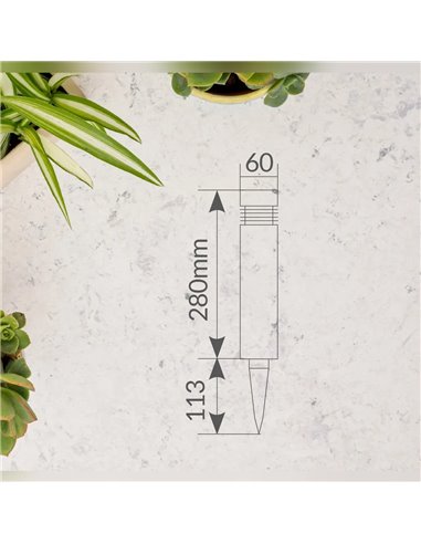 Estaca cuadrada solar LED NUWARA negra 6500K IP44 para Jardín con encendido automático