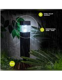 NUWARA Schwarze 6500K IP44 Solar-LED-Gartenleuchte mit quadratischem Erdspieß und automatischer Einschaltfunktion