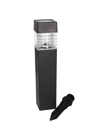 NUWARA Lampe solaire LED carrée à piquet noir 6500K IP44 pour jardin avec allumage automatique