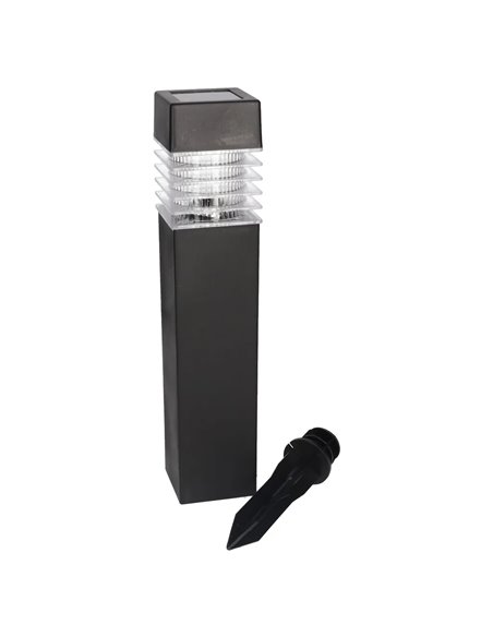 Estaca cuadrada solar LED NUWARA negra 6500K IP44 para Jardín con encendido automático