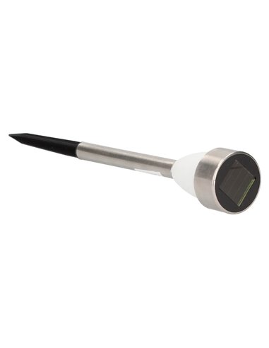Luminária solar de LED NIALI com efeito de chama, aço inoxidável, 1800K, acendimento automático, IP44
