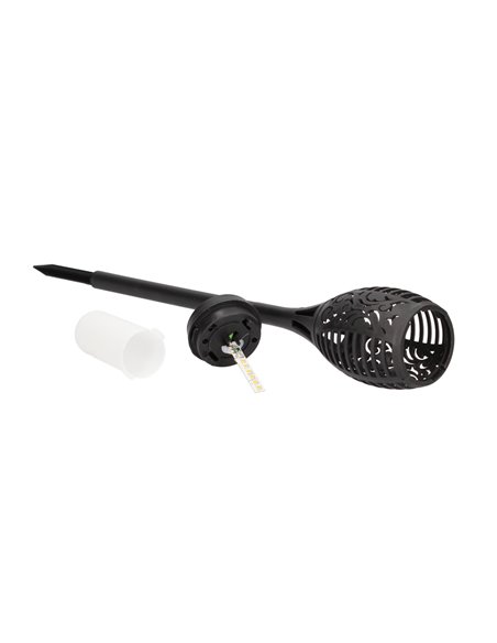 Antorcha solar LED efecto llama KODALA negra 1800K IP44 con encendido automático para Jardín
