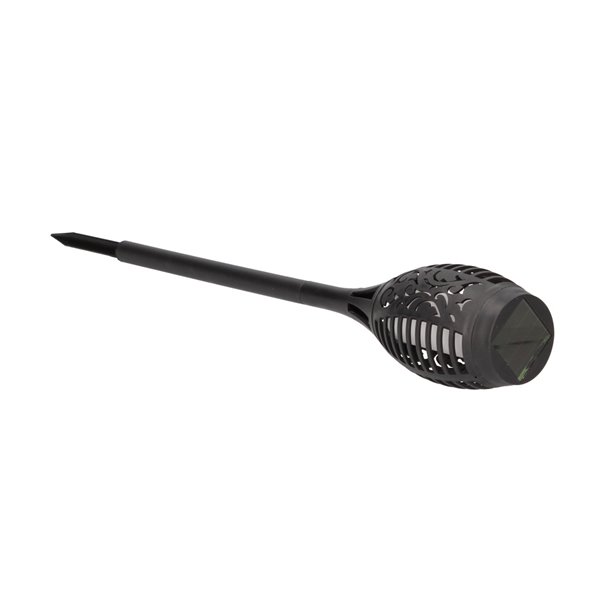 Lampe torche solaire LED KODALA noire 1800K IP44 avec effet flamme et allumage automatique pour le jardin