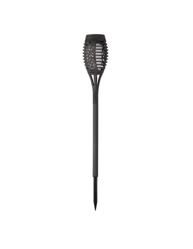 Lampe torche solaire LED KODALA noire 1800K IP44 avec effet flamme et allumage automatique pour le jardin