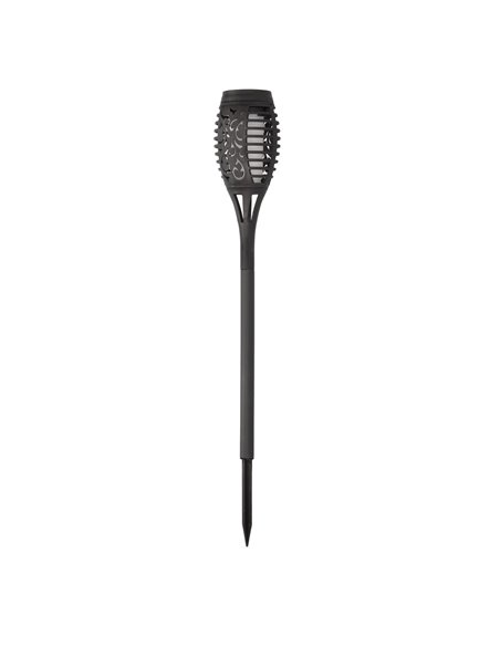 Lampe torche solaire LED KODALA noire 1800K IP44 avec effet flamme et allumage automatique pour le jardin