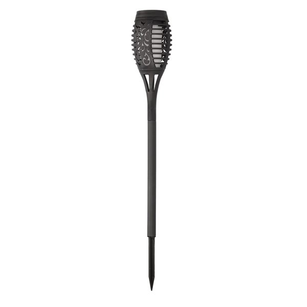 Lampe torche solaire LED KODALA noire 1800K IP44 avec effet flamme et allumage automatique pour le jardin