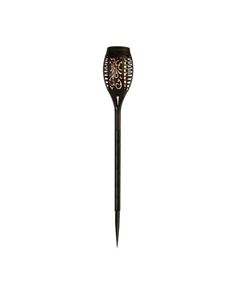 Lampe torche solaire LED KODALA noire 1800K IP44 avec effet flamme et allumage automatique pour le jardin