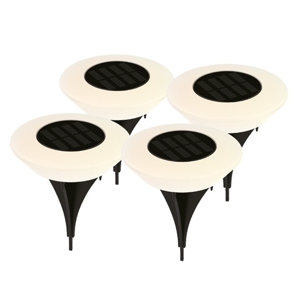Pack 4 estacas solares LED IVATO negra 3000K IP44 para Jardín con encendido automático