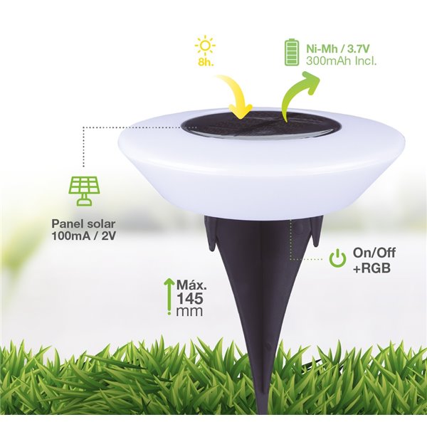 4er-Pack IVATO Schwarze 3000K IP44 LED-Solarleuchten für den Garten mit automatischer Einschaltung