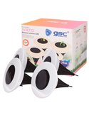 Pack 4 estacas solares LED IVATO negra 3000K IP44 para Jardín con encendido automático