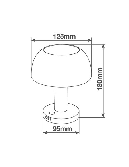 Lâmpada solar LED portátil URGANI RGB em formato de cogumelo, recarregável via USB, ideal para jardim e camping, IP44.