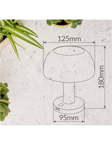 URGANI RGB USB-wiederaufladbare, tragbare, pilzförmige Solar-LED-Lampe für Garten und Camping, IP44