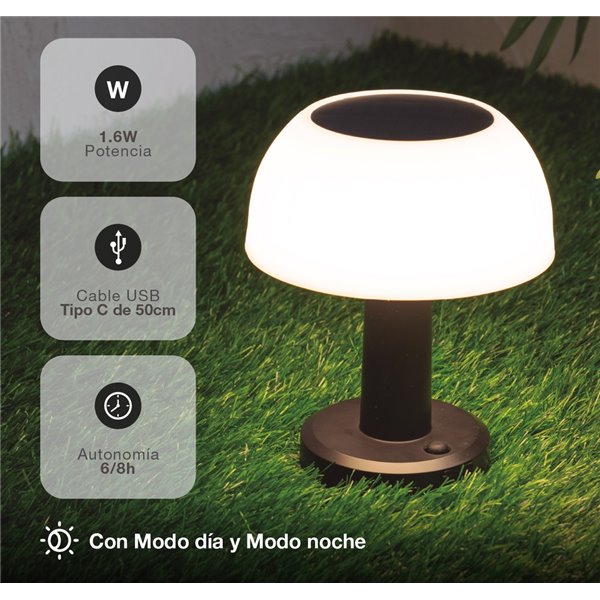 Lampe solaire LED portable URGANI RGB rechargeable USB en forme de champignon pour le jardin et le camping, IP44