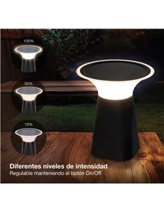 Lâmpada solar portátil LED DAGAL, recarregável via USB, 100 lúmens, 3000K, ideal para jardim e camping. 2