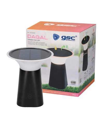 Lámpara Solar LED portátil DAGAL recargable USB 100Lm 3000K para Jardín y Camping