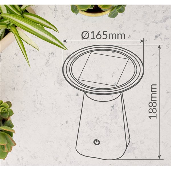 Lámpara Solar LED portátil DAGAL recargable USB 100Lm 3000K para Jardín y Camping