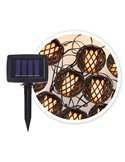 TENALI 2 Meter lange, dekorative LED-Solar-Lichterkette (2700 K, IP44) für Garten und Terrasse