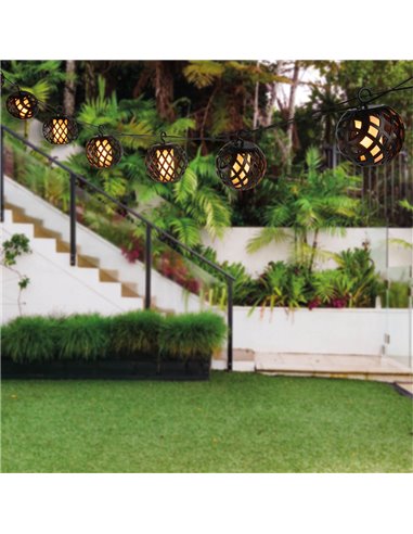Guirnalda Solar LED decorativa TENALI 2 metros 2700K IP44 para Jardín y Terraza
