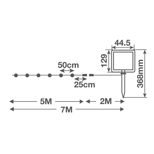 Kit de luzes solares LED KALAVAL, 10 luzes, 5 metros, 2300K, IP65, para jardim e terraço.