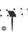Kit de guirlande lumineuse solaire LED KALAVAL avec 20 ampoules blanches 2300K, longueur 10 mètres, IP65