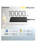 Power Bank Nitecore NB10000 GEN2 Fibra de Carbono 10000mAh 20W USB-C USB-A IPX5