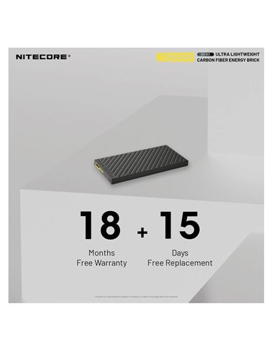 Power Bank Nitecore NB10000 GEN2 Fibra de Carbono 10000mAh 20W USB-C USB-A IPX5