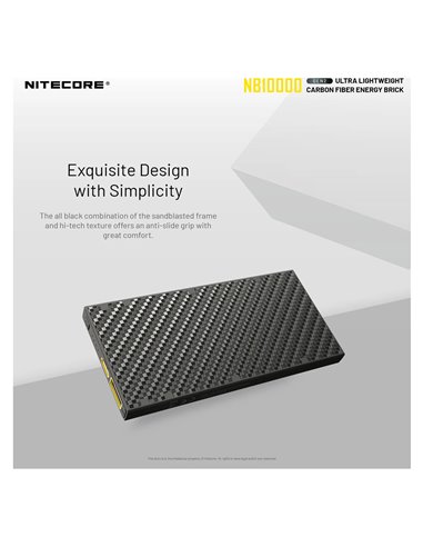 Powerbank Nitecore NB10000 GEN2 Faserverstärkter Kohlenstofffaser 10000mAh 20W USB-C USB-A IPX5